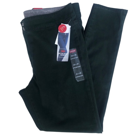 Green Levi’s On The Move Skinny Size 32 X 28 Mid Rise Slim Through Hip and Thigh - Picture 5 of 10